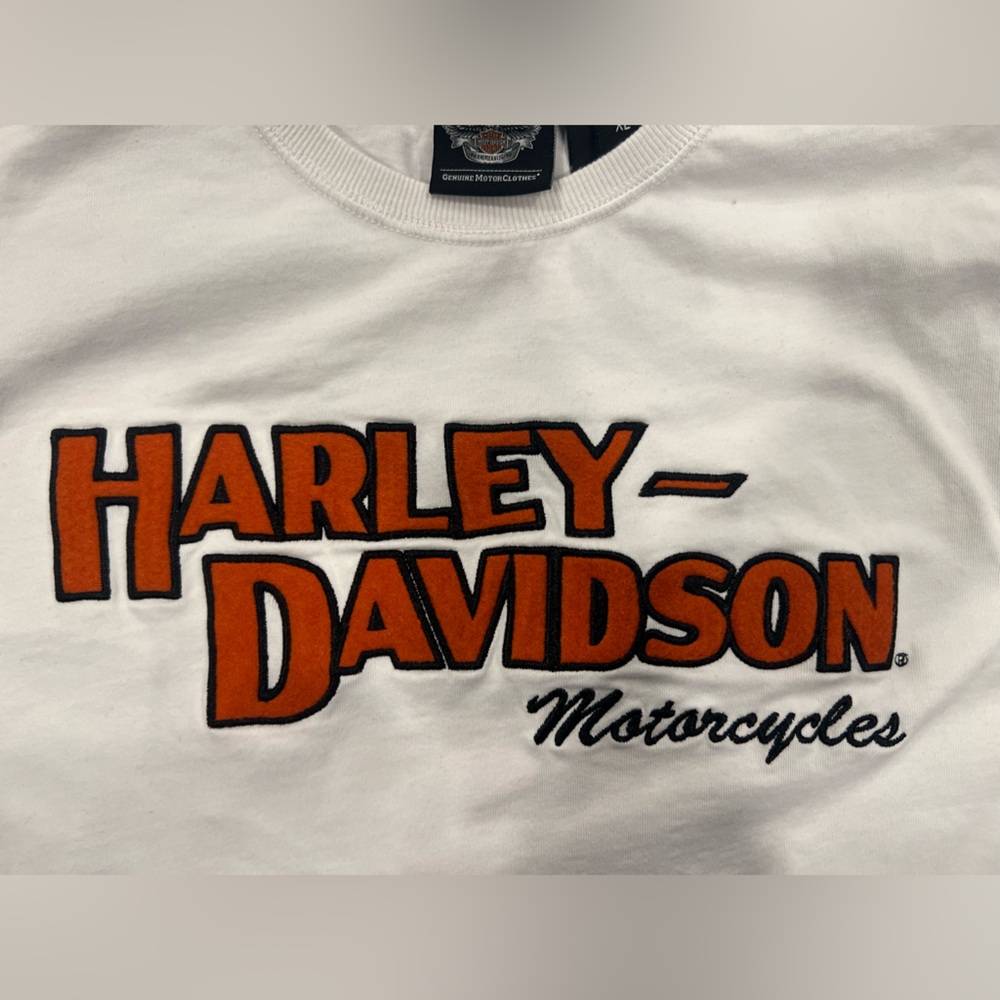 Harley-Davidson White and Orange Long Sleeve Tee - Picture 2 of 4